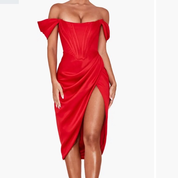 House of CB Dresses House Of Cb Loretta Off The Shoulder Satin